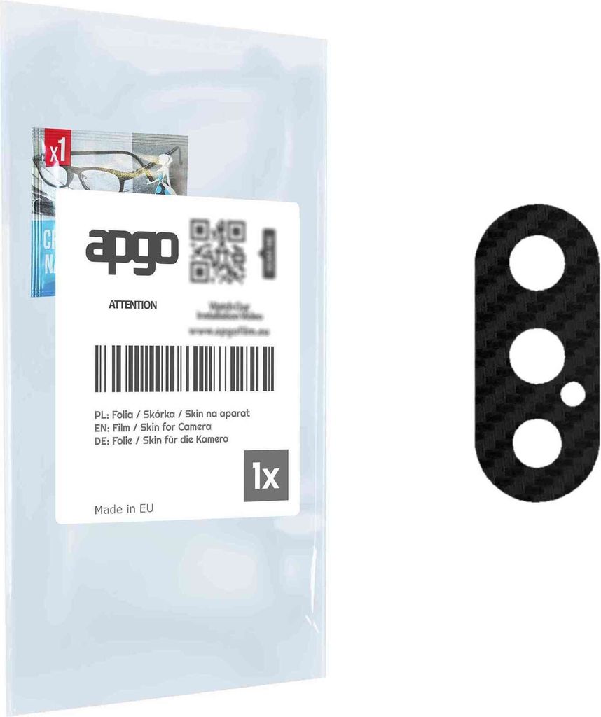 apgo Objektivschutz-Folie, Kameraschutz kompatibel mit Apple iPhone XS, Carbon-Imitation, Rückseite Schutzfolie für Kamera-Insel, Hinten Folie, k...