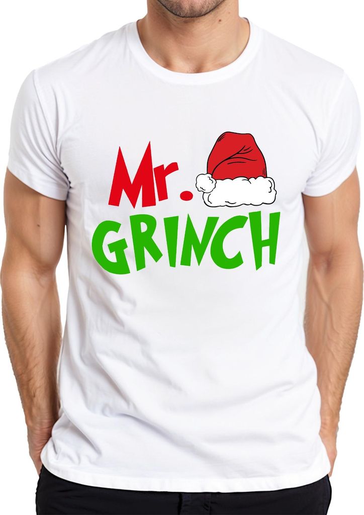 Mr Grinch Familie Ehepaare Mann Partneroutfit - Weihnachten Christmas Xmas Herren T-Shirt, Weiß, L