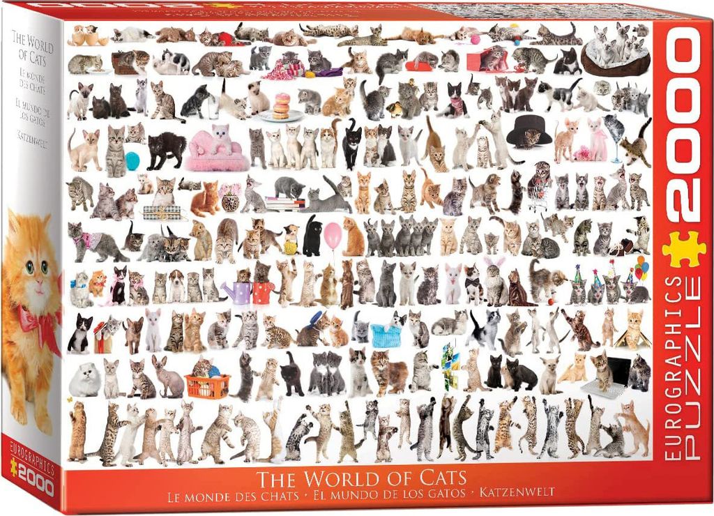 Empireposter Puzzle 2000 Teile 'Katzenwelt' Motiv, Maße ca. 67,6x96,8 cm