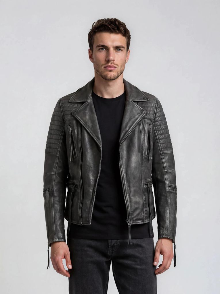 Bryan Herren Echtleder Lederjacke Schwarz XL