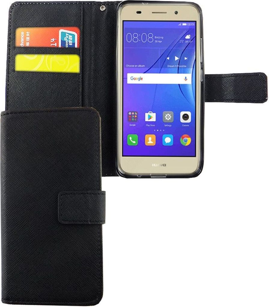 Handyhülle Tasche für Handy Huawei Y3 2017 Schwarz