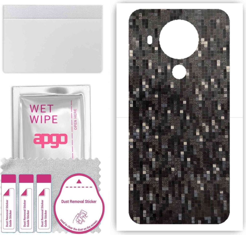 apgo Rückseite Schutzfolie, Skin, kompatibel mit Nokia 5.4, Hinten Displayschutzfolie aus Vinylfolie, kratzfest, einfache Montage - Carbon Black P...