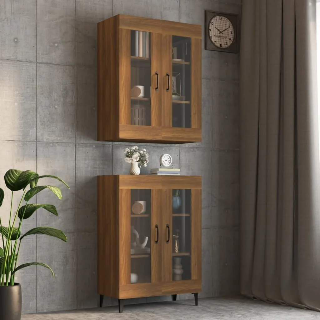 Soluzione Salvaspazio Parete Attrezzata 69,5x34x90 cm Rovere Marrone