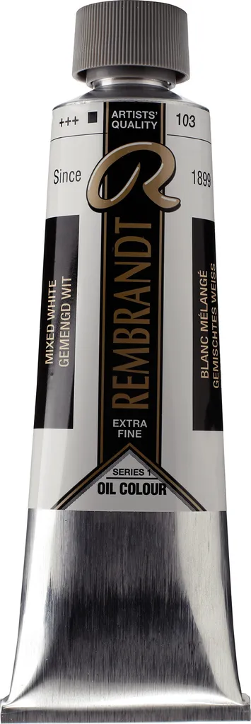Peinture à l'huile Rembrandt blanc mixte 103 : un blanc qui ne jaunit pas