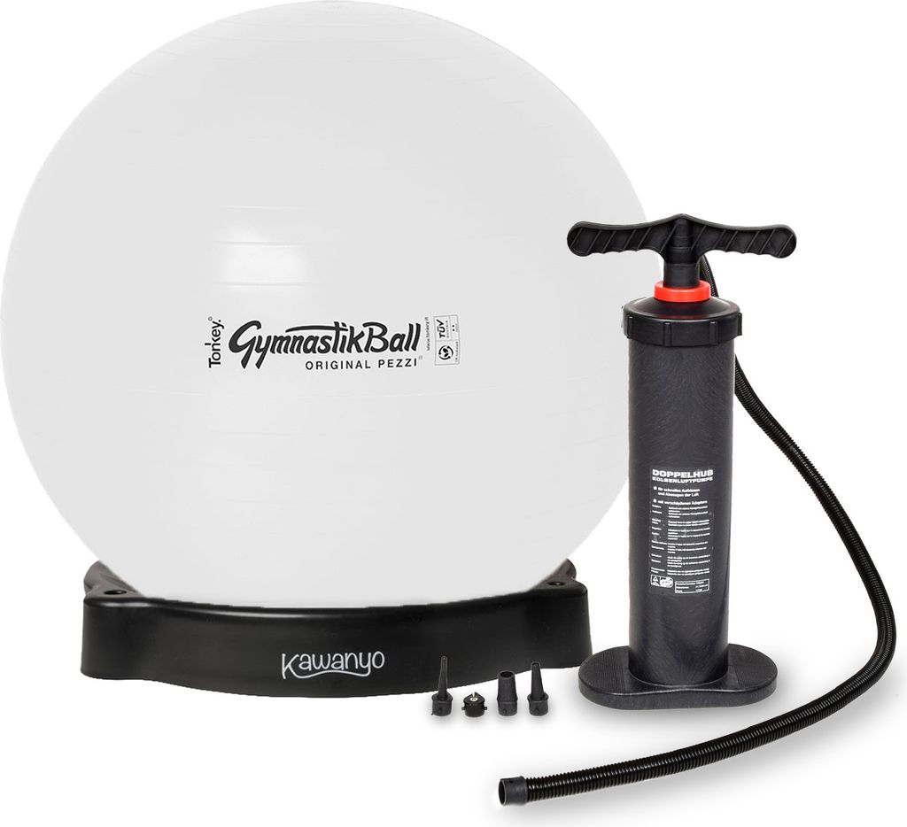 Original Pezziball STANDARD m. Standpumpe und Ballschale - weiß