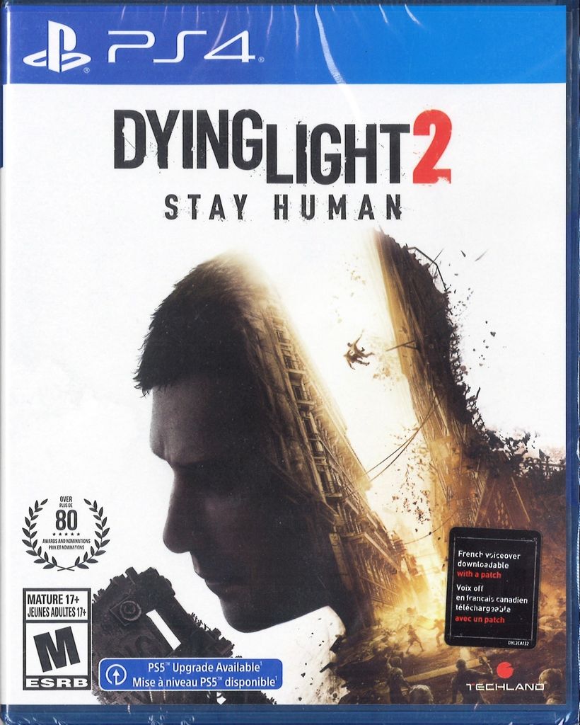 The image shows the front cover of the video game 'Dying Light 2 Stay Human' for PlayStation 4.