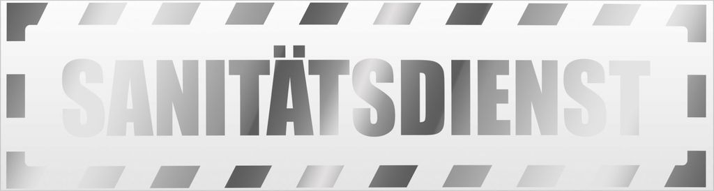 Kiwistar Sanitätsdienst gestreift Magnetschild Schild magnetisch - 45cm Chrom - Magnetfolie für Auto PKW Kfz