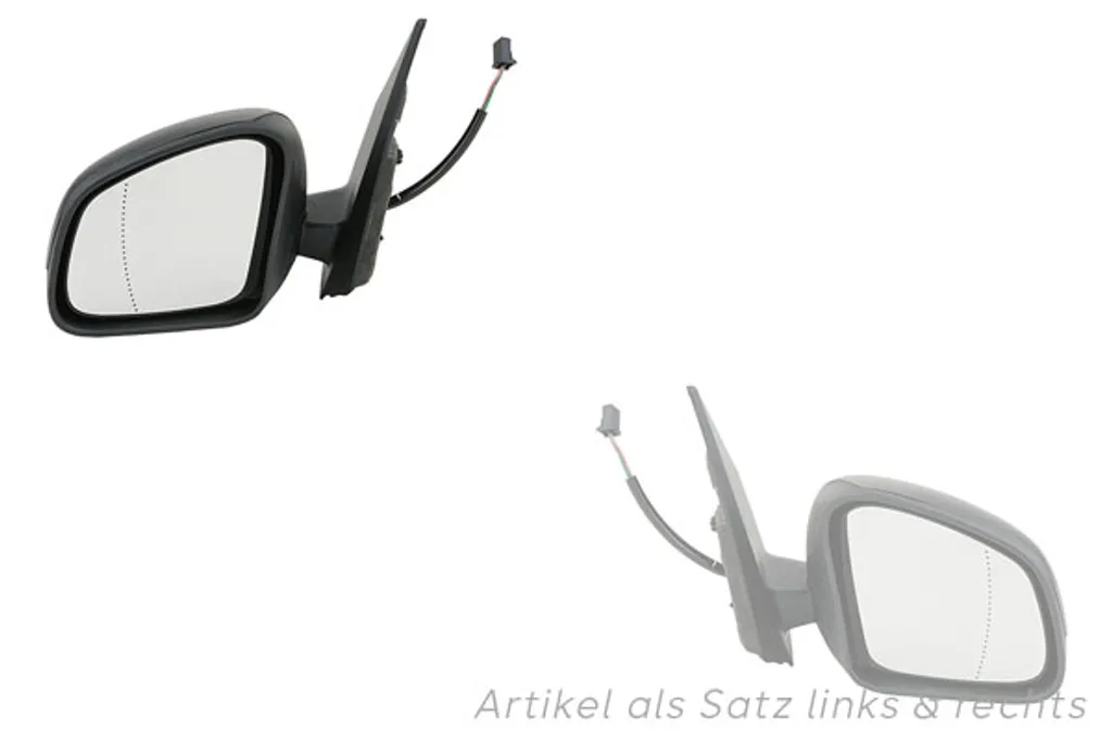 Rétroviseurs extérieurs Johns pour Smart Fortwo Forfour 453 noir - Set