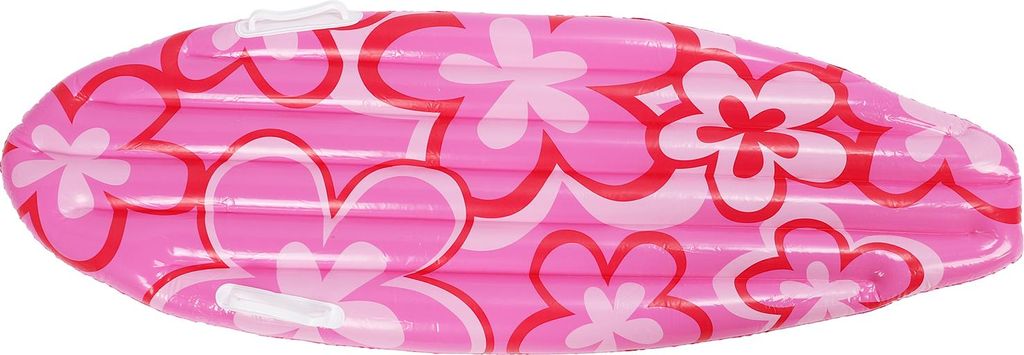 Aufblasbares Surfboard Raft PVC Pool Float Tragbares leichtes rosa Blumenmuster für die Sommer -Seebotie
