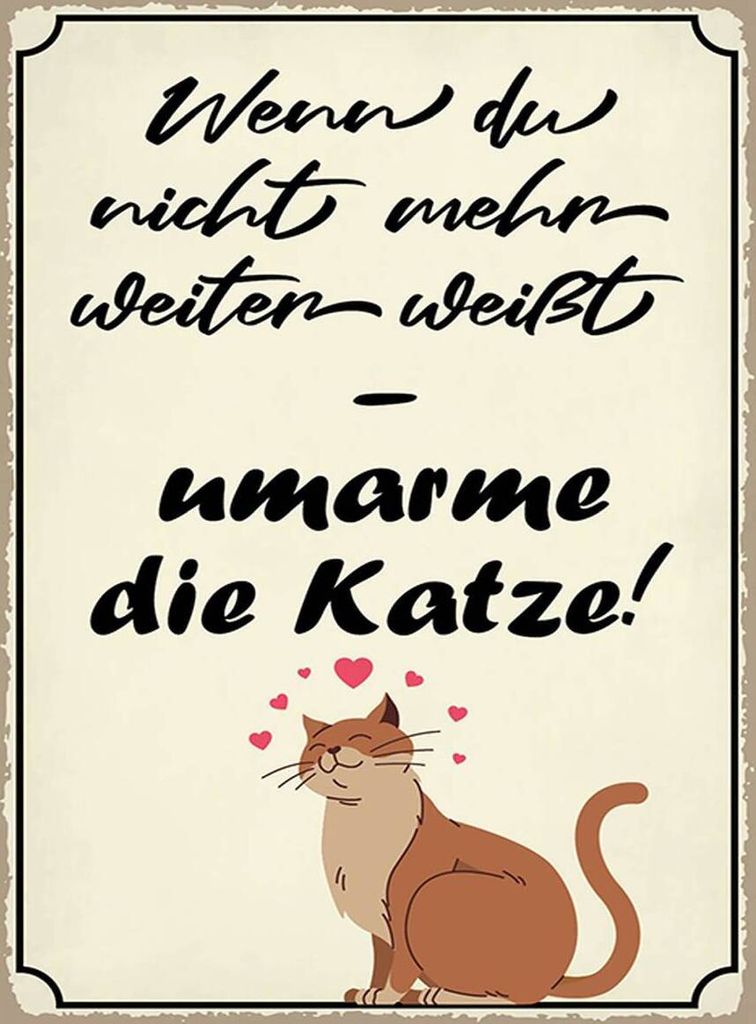 vianmo Holzschild 40x30 cm nicht weiter umarme die Katze