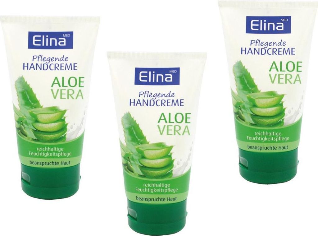 3x 150 ml Elina Aloe Vera Handcreme in Tube