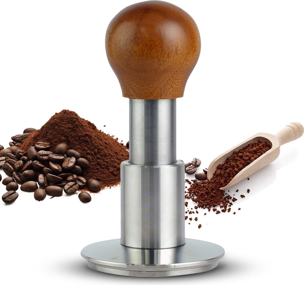 58,5 mm Kaffeestampfer, einstellbar, 30 lbs Druck, Kaffeepulver-Nivellierer, Aufprall-Espresso-Stampfer-Verteilungswerkzeug mit akustischer Rueckme...