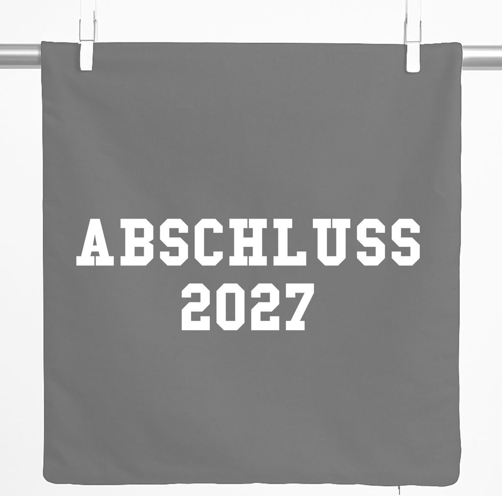 Huuraa Kissenbezug Abschluss 2027 Schulabschluss 40x40cm Steel Grey Baumwolle Dekokissenbezug Geschenkidee