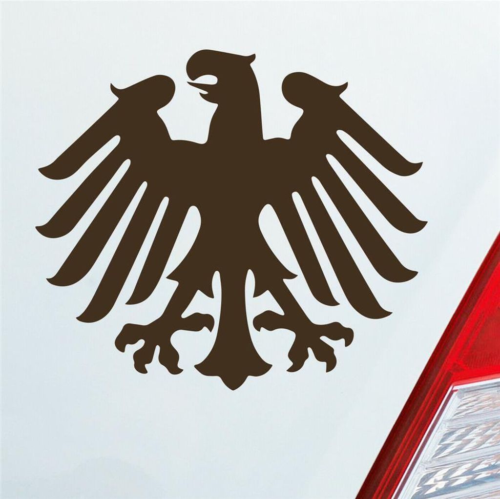 Auto Aufkleber Bundesadler Deutschland Heimat GER 11,5x10 cm Braun Sticker Heckscheibenaufkleber