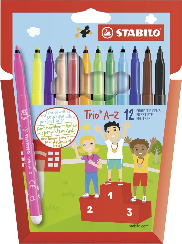 Filzstift - STABILO Trio A-Z - 12er Pack - mit 12 Produktbild 