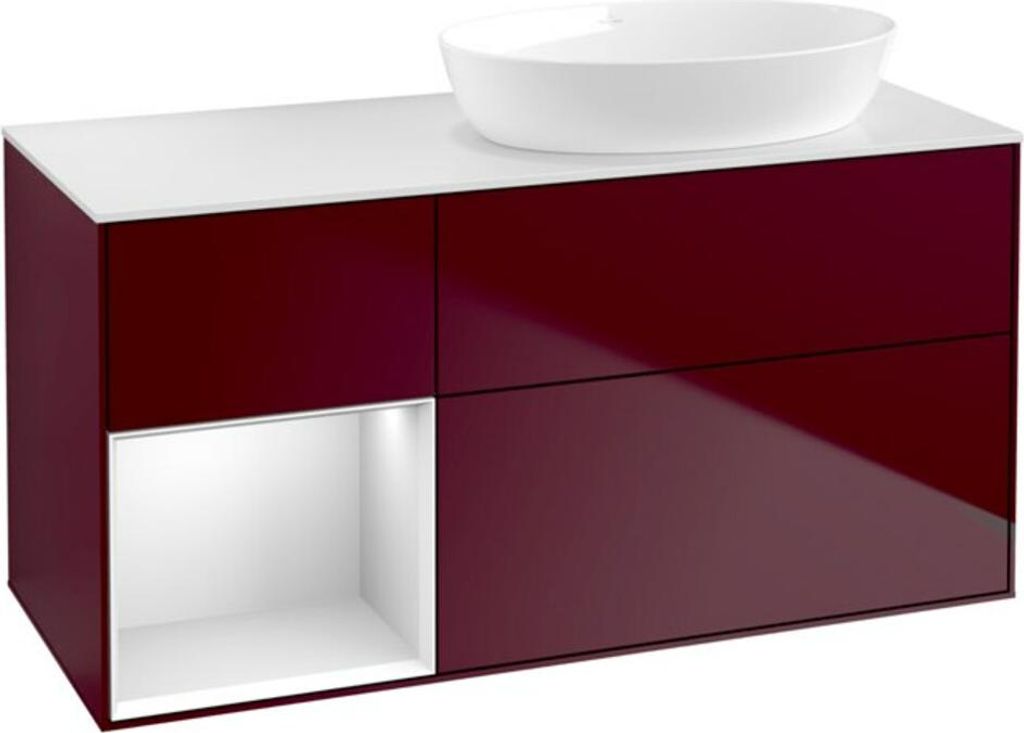 V&B Waschtischunterschrank Finion 120cm, Pl wh. m, Reg wh. m Lac, Peo m