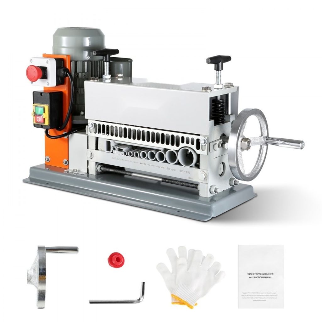 Kabelabisoliermaschine Elektrisch - Kabelschälmaschine 1,5-36 mm - 370W Abisoliermaschine - 11 Abisolierkanäle - Abisolierzange mit Kurbel - 65-M...