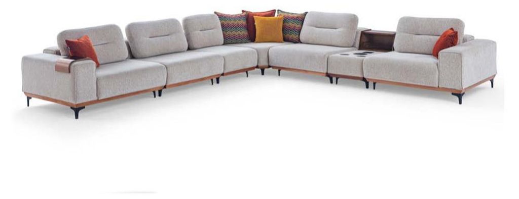 Weißes Ecksofa Designer L-Form Couch Polstersofas Wohnzimmer Couchen