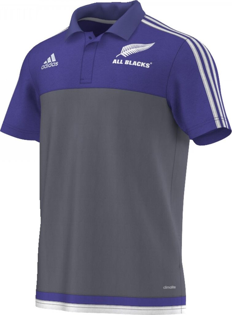 adidas Shirt All Blacks Polo Kurzarm Poloshirt Climalite Gr.M grau