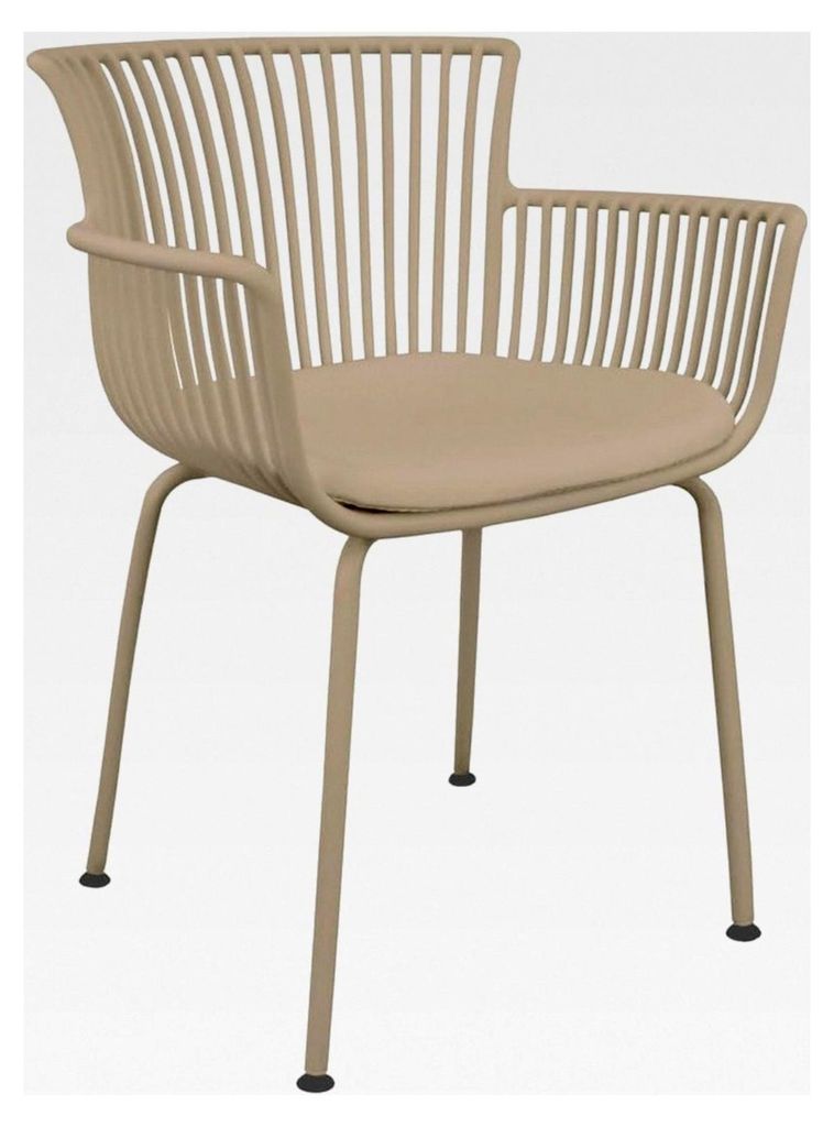 Gartenstuhl Otis - Beige - Modern und Hochwertig - Kunststoff, beschichtetes Metall und Kunstleder - In verschiedenen Farben erhältlich