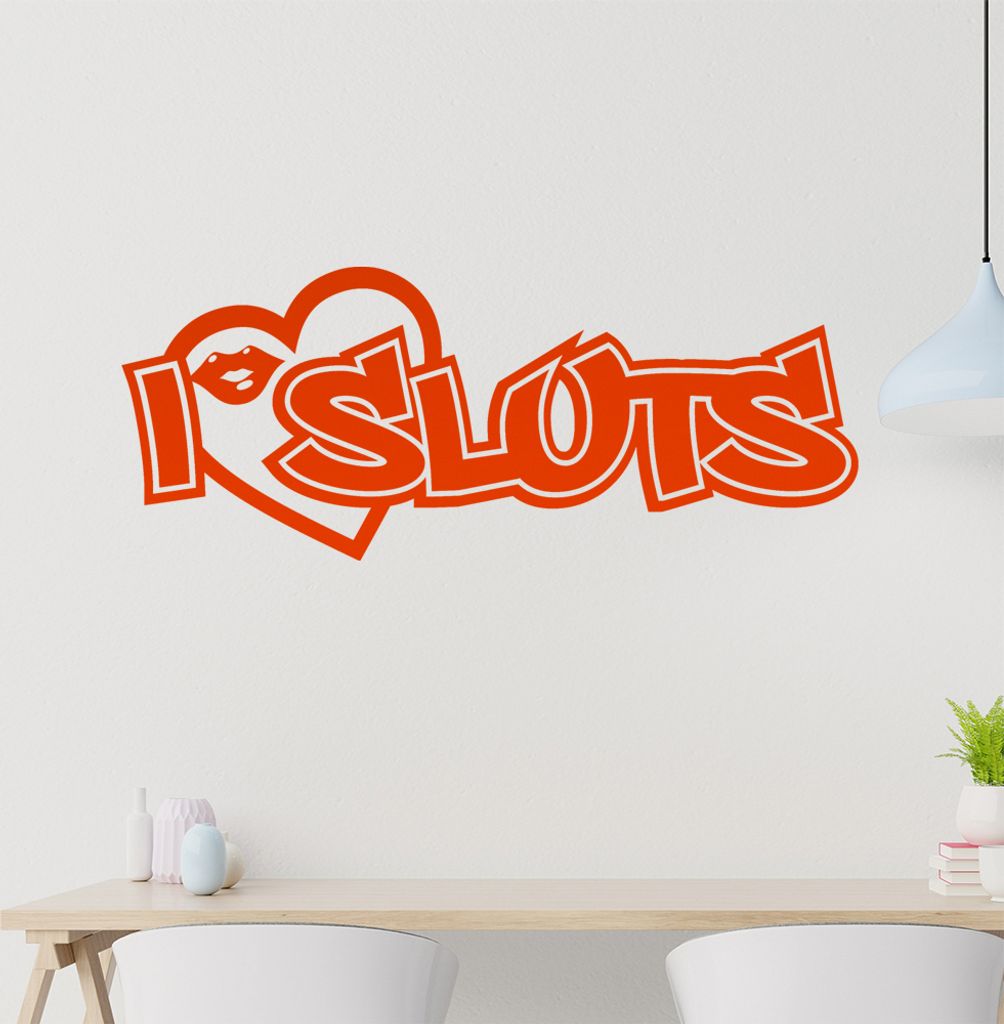 i love sluts Wandtattoo in 6 Größen - Wandaufkleber Wall Sticker - Dekoration, Küche, Wohnzimmer, Schlafzimmer, Badezimmer