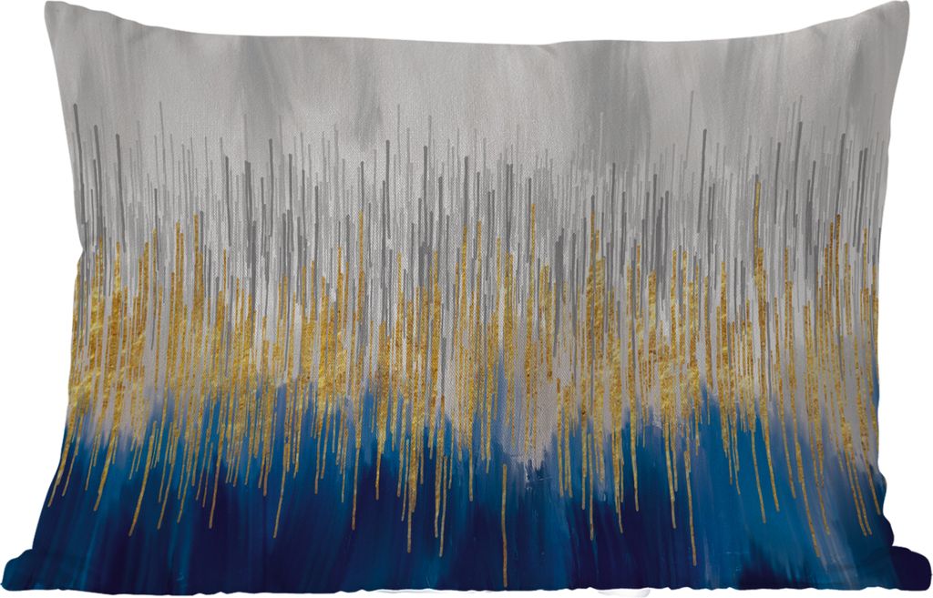 MuchoWow Outdoor Kissen - Abstrakt - Gemälde - Öl - 60x40 cm - Wetterfest - Lounge Kissen - Zierkissen - Kissen für Innenräume