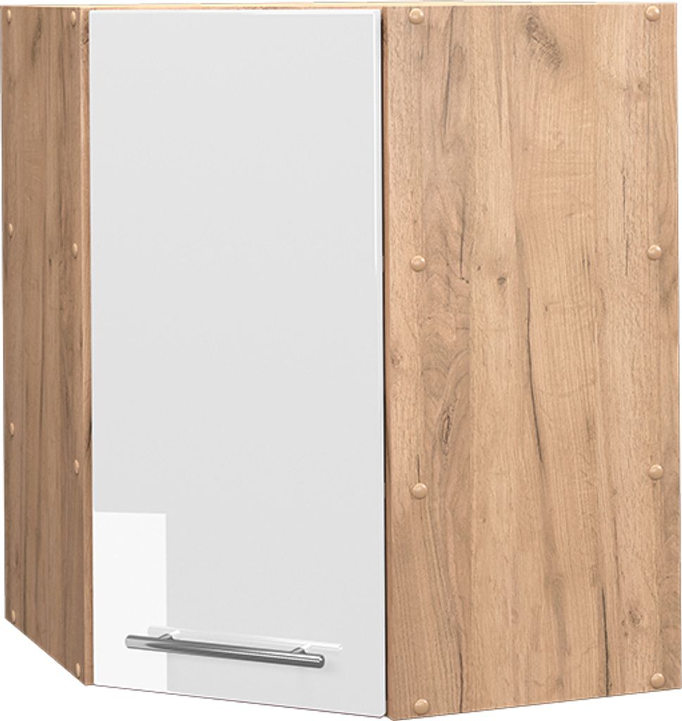 Eckhängeschrank Vicco Fame-Line Weiß Hochglanz 57 cm, Model Produktbild 