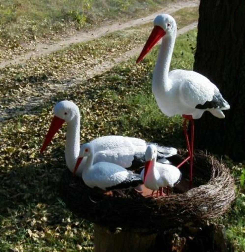 STORCHENNEST NEST 4 STÖRCHE STORCH - FAMILIE ALS SET FIGUR Produktbild 