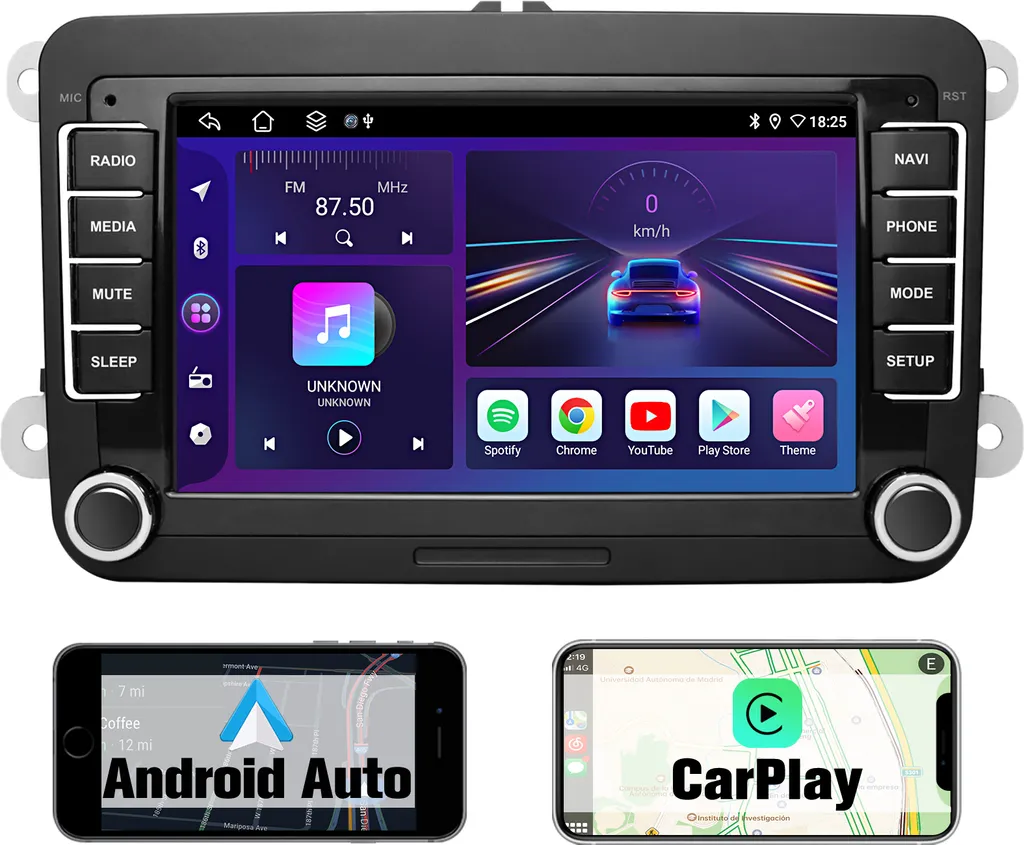 Autoradio Android 13 pour VW Golf Passat Jetta 7 Pouces GPS WiFi 2+64G