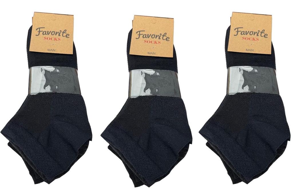 40 Paar Herren Sneakersocken Socken Kurzsocken Sportsocken Halbsocken 80 % Baumwolle, schwarz, Gr. 41-46