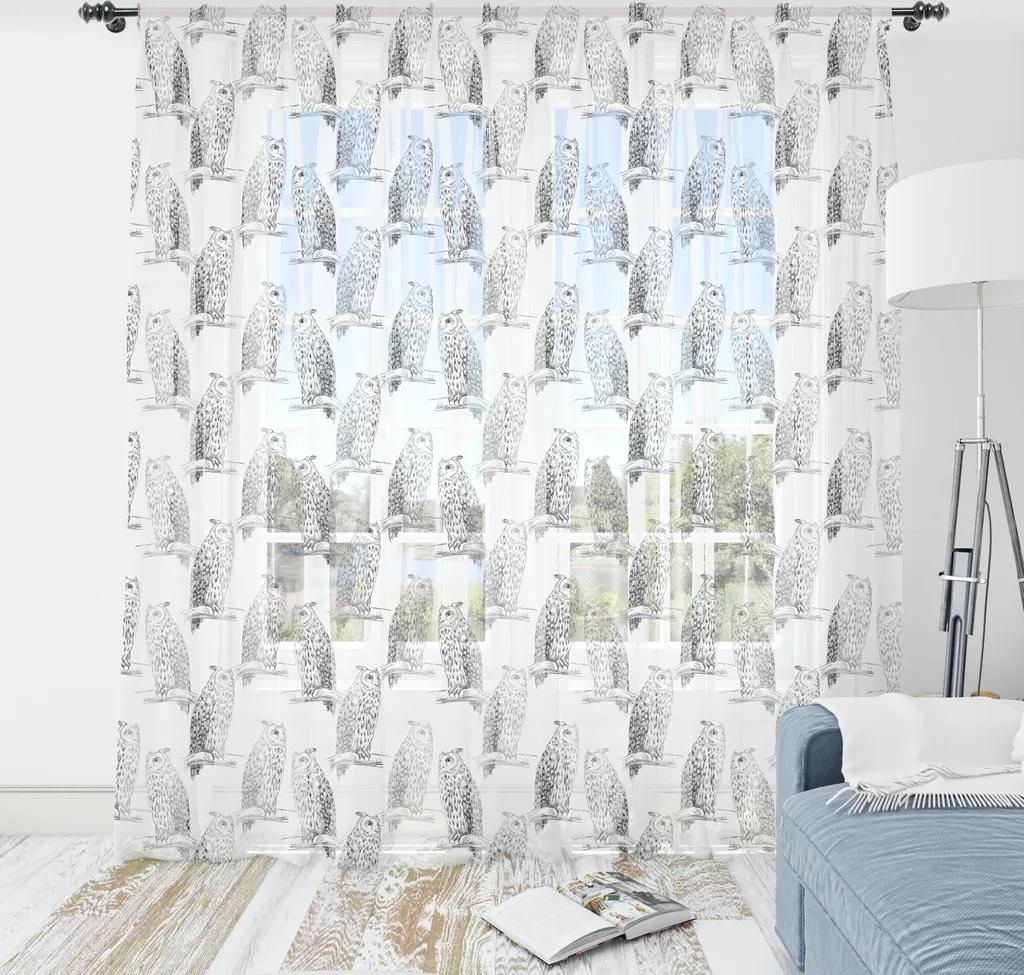 Maxi Arazzo ABAKUHAUS 274x274 cm Gufi - Tessuto Lavabile Grigio