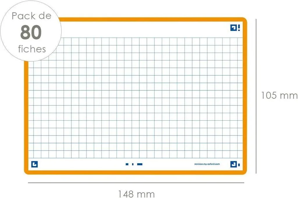 Fiches de révision pour étudiants Oxford Flash 2.0 orange 105x148