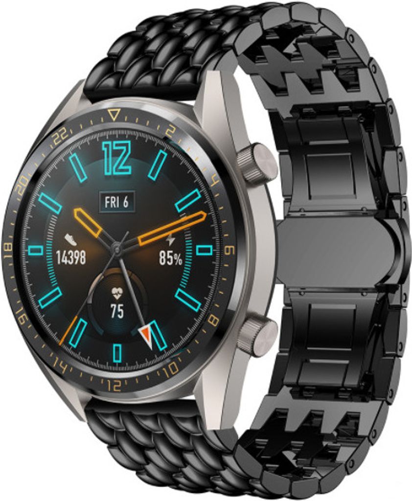 Strap-it Huawei Watch GT / GT 2 Drache Gliederarmband (Schwarz)