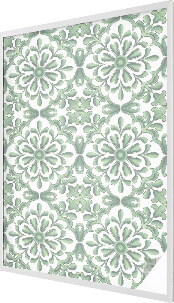 Buntglas Fensterfolie – 146x100 cm – Stained-Glass Design – blickdichte dekorative Sichtschutzfolie – selbstklebend, UV-Schutz – Grüne B...