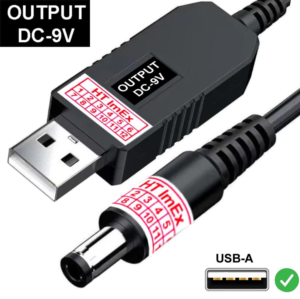 Hohlstecker Booster 5V zu 9V USB Kabel auf DC Stecker Adapterkabel 5,5x2,5mm
