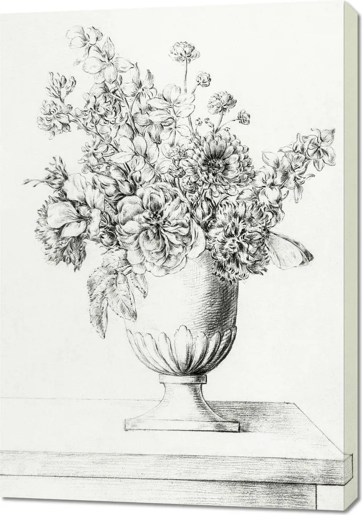 Affiche murale vintage Vase avec fleurs de Jean Bernard 70x100cm