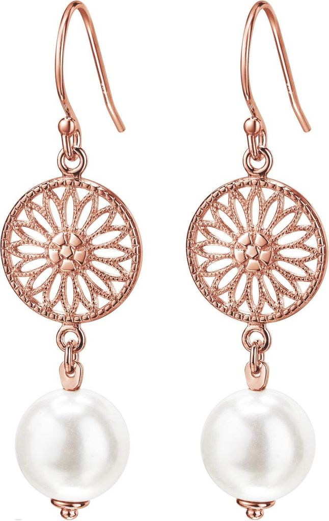 MATERIA Rosegold Damen Ohrhänger lang mit Süßwasserperle - Produktbild 