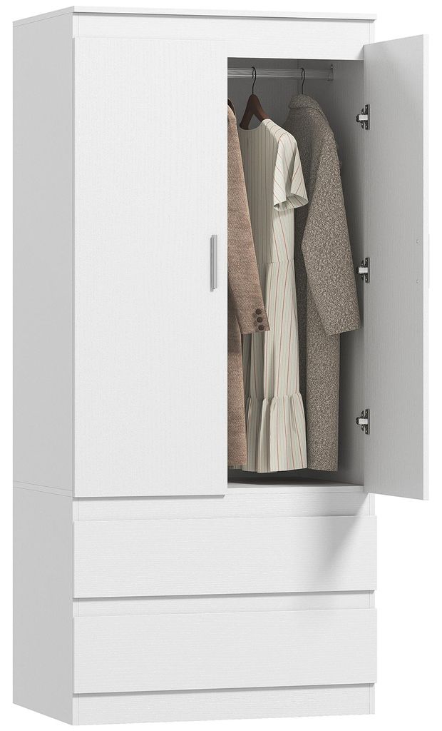 HOMCOM Kleiderschrank mit 2 Soft-Close-Türen Produktbild 