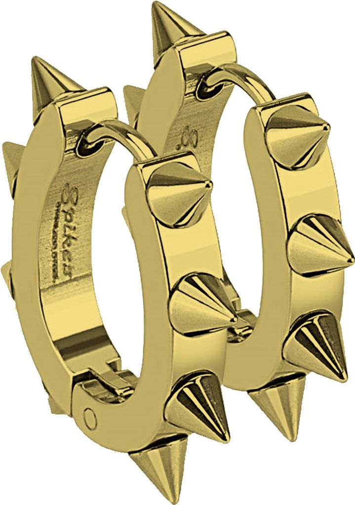 Creolen Klappcreolen Ohrringe Edelstahl Spikes Stacheln Herren Damen Gothic Punk Autiga gold