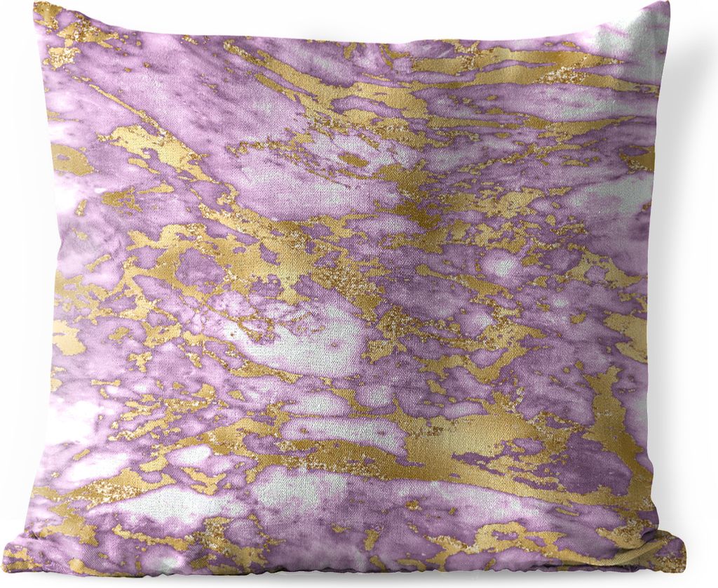 MuchoWow Outdoor Kissen - Marmor - Blattgold - Luxus - 40x40 cm - Wetterfest - Lounge Kissen - Kopfkissen - Interieur - Polster mit Bild