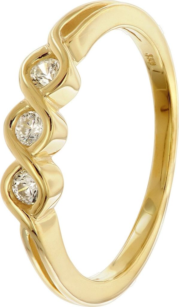 trendor 68390 Damenring Gold 333/8K Zirkonia-Ring, 54/17,2