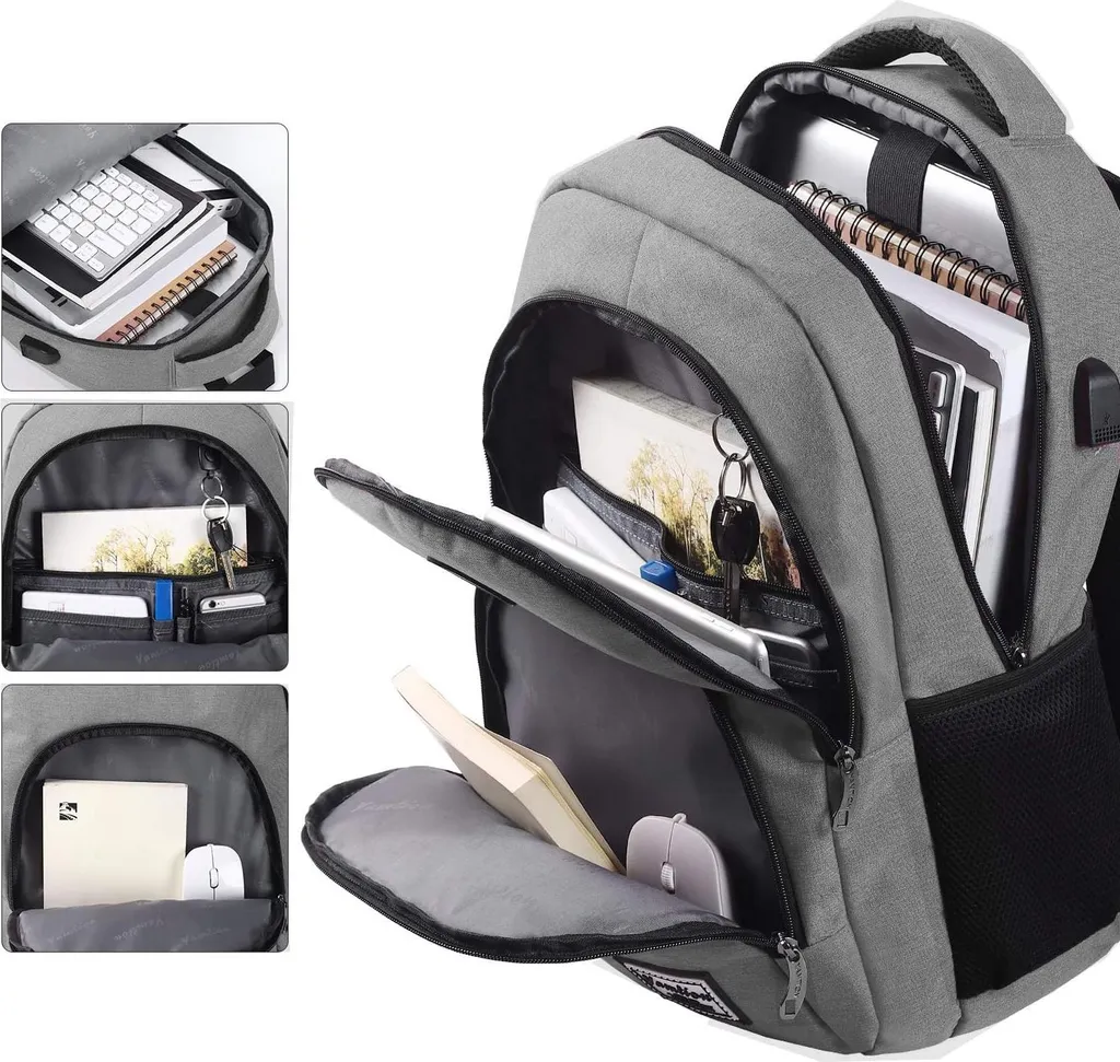 Sac à dos scolaire grand format pour lycée et université noir robuste