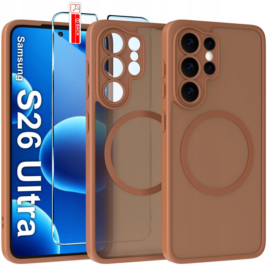 Mattes Magnet-Case für Samsung S26 Ultra | Kompatibel mit MagSafe, strapazierfähig + Displayschutzglas