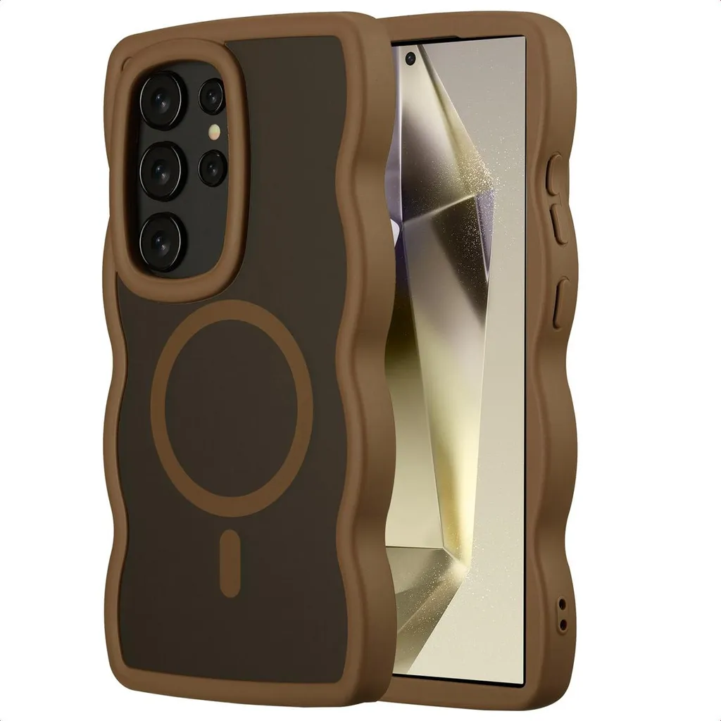 Cover MagSafe Selencia Wavy Samsung S24 Ultra Mocha Brown - Elegante