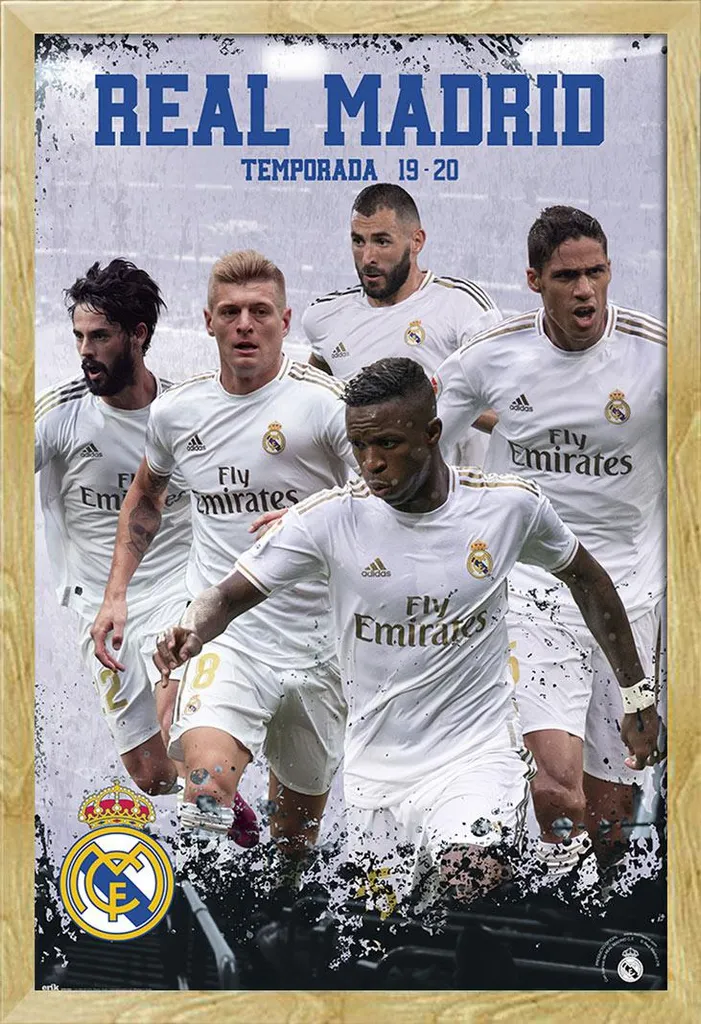 Memorabilia Real Madrid 19/20: Poster Ufficiale + Cornice Shinsuke MDF