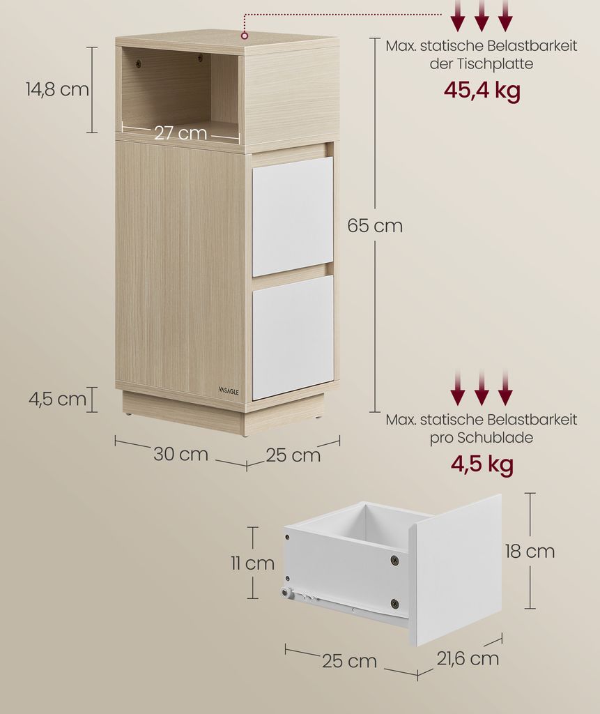 JVmoebel Nachttsch, Nachttsch 2 Schubladen Bestelltsch Nachtschrank