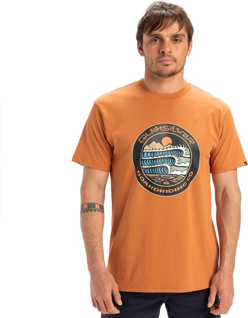 Quiksilver Ev Three Seas Kurzarm-t-shirt Orange L Mann Orange L