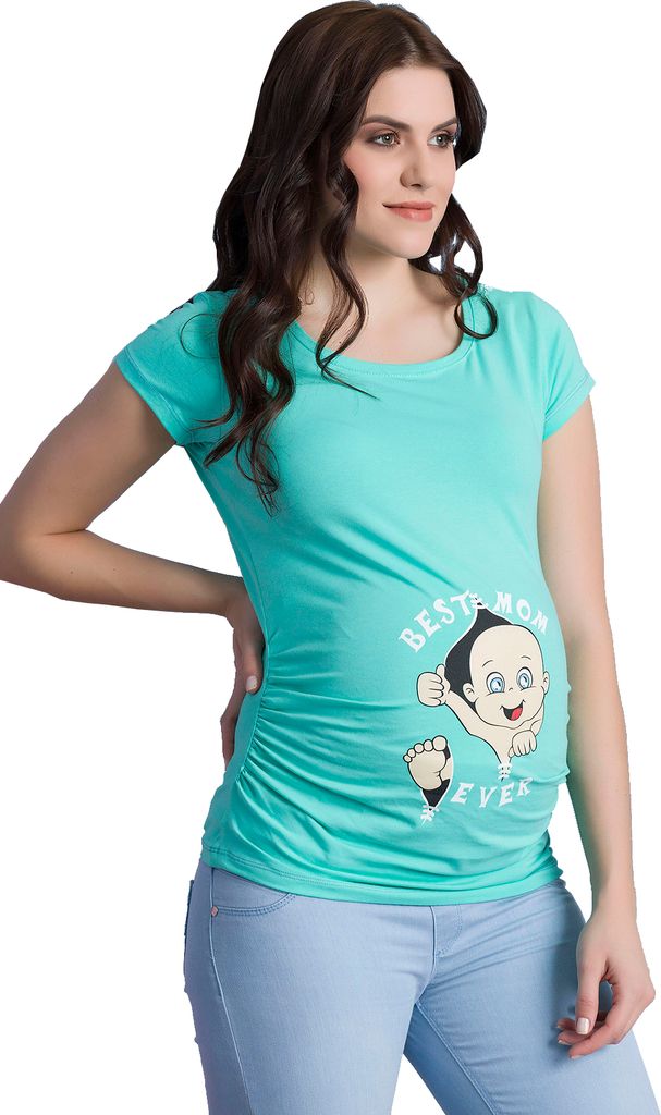 M.M.C. Umstandsshirt Best Mom Ever mit Motiv, M, Mint