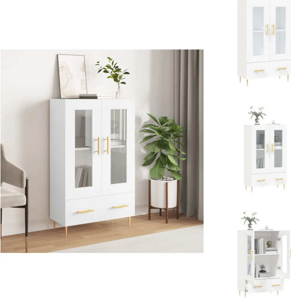 Mobile Credenza Bianca vidaXL 69,5 cm | Salvaspazio con Ante Soggiorno