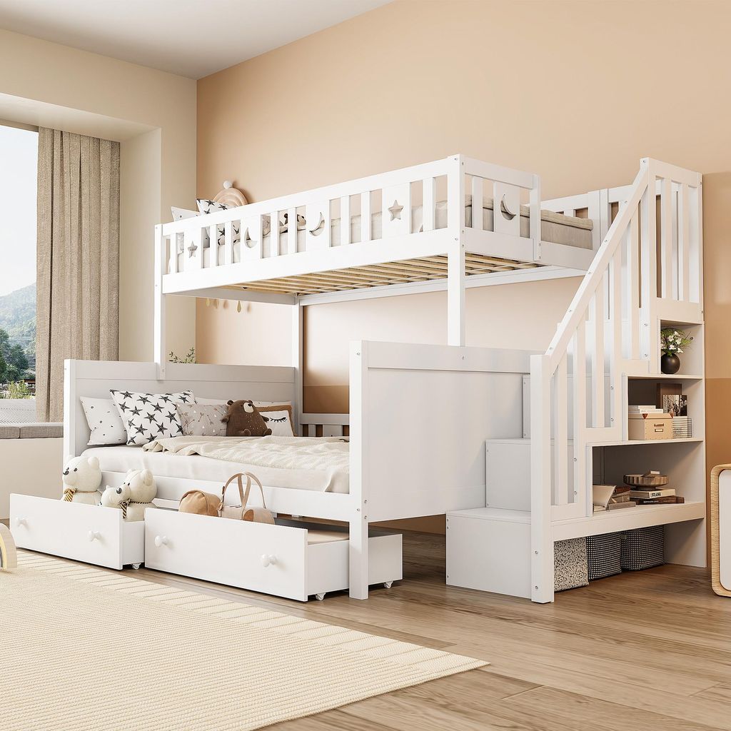 Letto a castello Merax 90x200/140x200cm con 2 cassetti e Immagine del prodotto 
